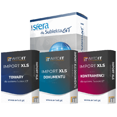 Subiekt GT - Pakiet Importer Towarów, Dokumentu, Kontrahentów + Sfera