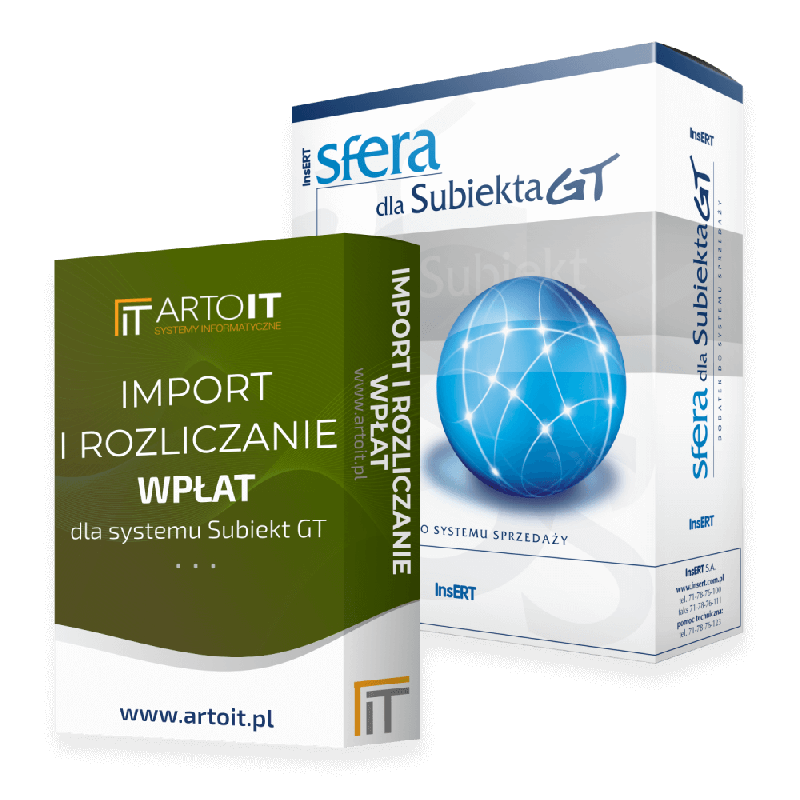 Subiekt GT - Pakiet Import i Rozliczanie wpłat +  Sfera