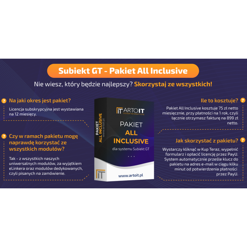 Subiekt GT - Pakiet All Inclusive